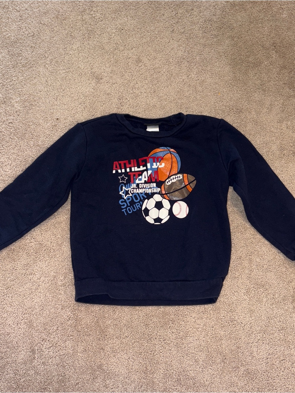 Joe Boxer Navy Kids Sports Graphic Crewneck Sweatshirt Size: 5T
